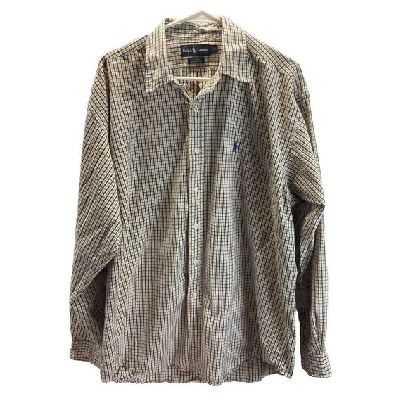 Ralph Lauren Blake long sleeve Shirt Men's XL Blue yellow Plaid Button Down - Picture 1 of 6